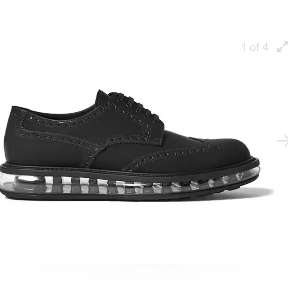 Prada Men's Black Oxford Shoes Size 7 - Picture 4 of 11